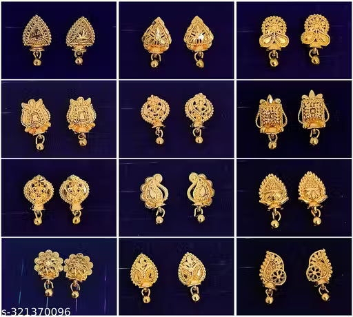 Fancy handmade earrings and buti 12 pair combo