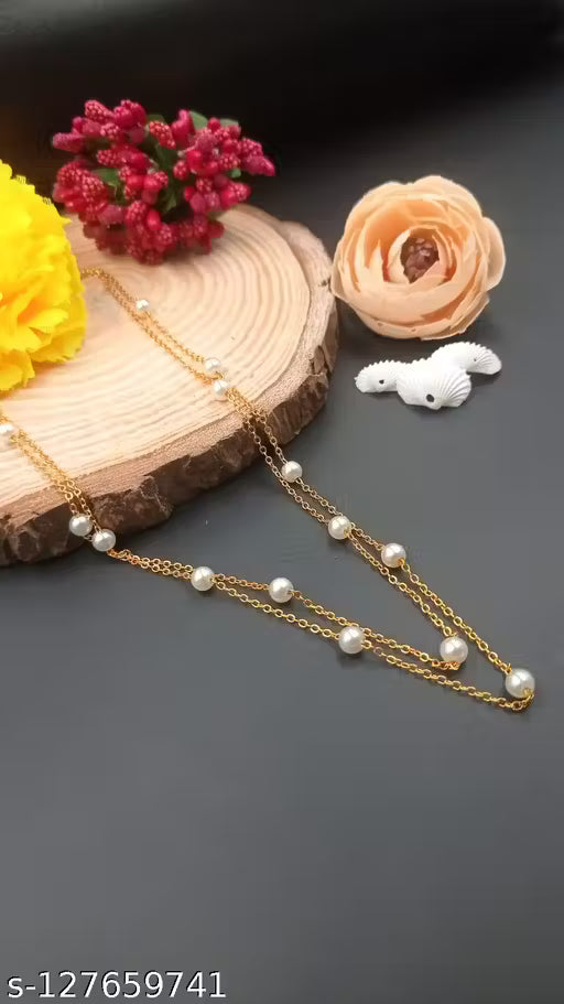 Gold Plated Chain Stainless Steel Pendant Gold Layered Necklace Women,