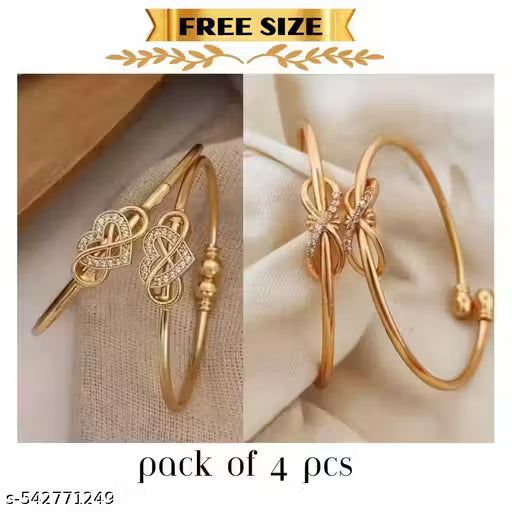 Cristen Enterprise Elegants Gold-Plated Bangles – Set of 2 for Women & Girls