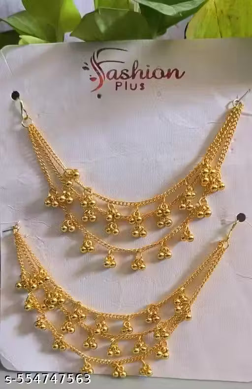 Traditional Earrings, 3 layer earrings Chain