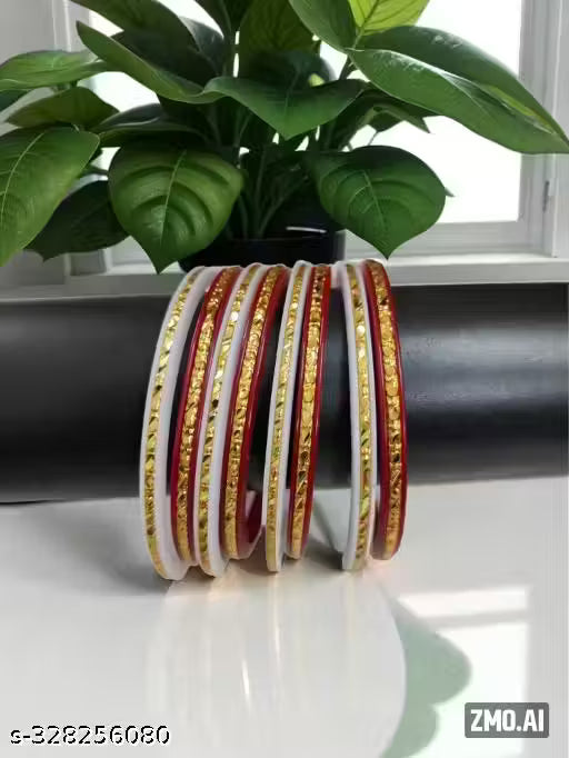 Women's Shakha Pola Bangles (Set of 8)