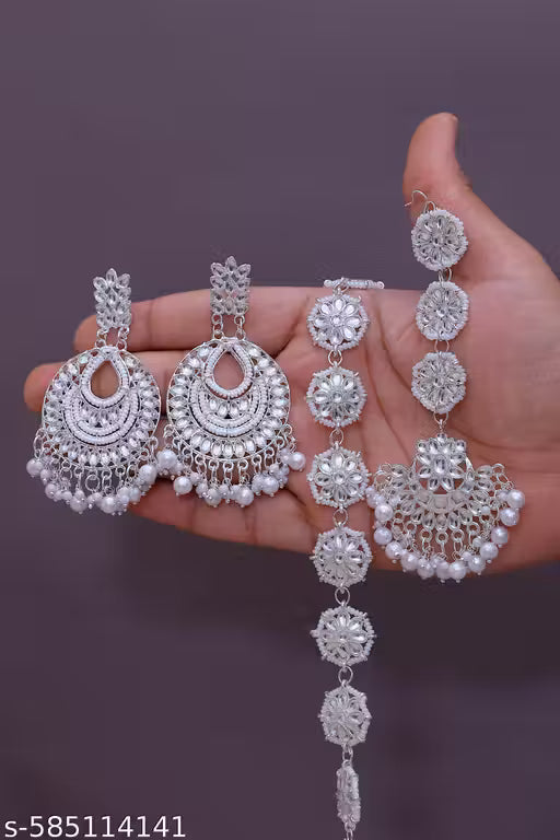 WOMENS NEW RAJSTHANI SISFULL WITH MANGTIKA EARRINGS COMBO PACK FOR WOMEN AND GIRL